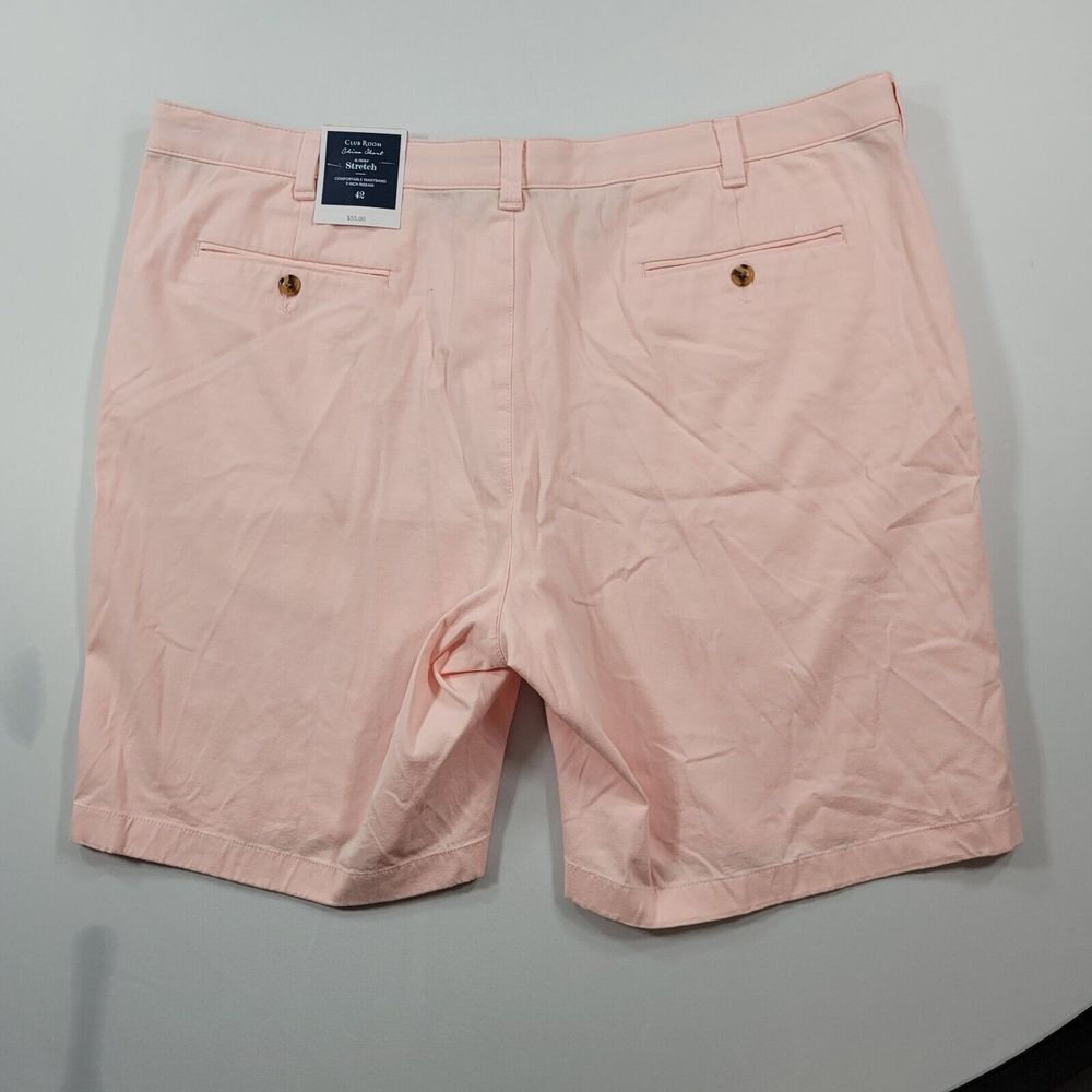 Club Room Chino Shorts Mens 42 Regular-Fit 9" 4-Way Stretch‎ Pink NEW $55 - Picture 3 of 4